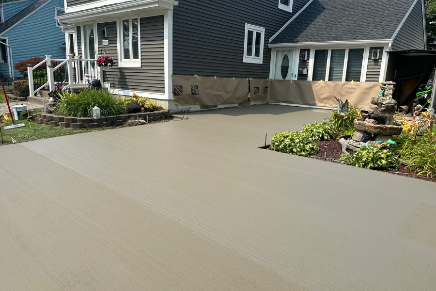 concrete driveway installed